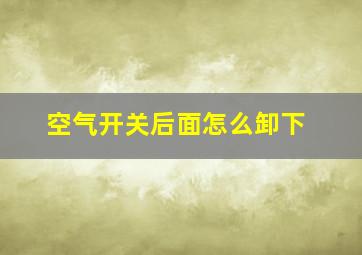 空气开关后面怎么卸下