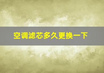 空调滤芯多久更换一下