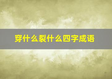 穿什么裂什么四字成语