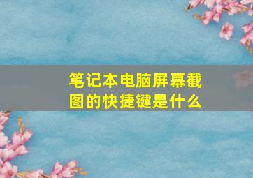 笔记本电脑屏幕截图的快捷键是什么