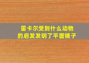 笛卡尔受到什么动物的启发发明了平面镜子