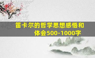 笛卡尔的哲学思想感悟和体会500-1000字