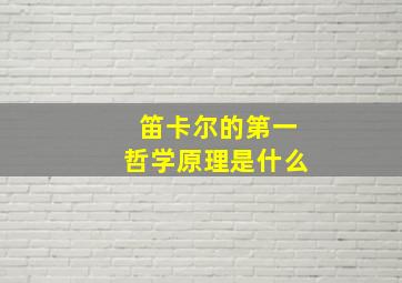 笛卡尔的第一哲学原理是什么