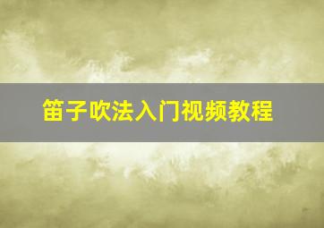 笛子吹法入门视频教程