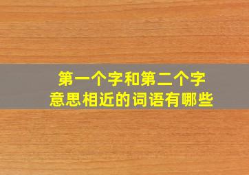 第一个字和第二个字意思相近的词语有哪些