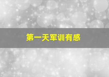 第一天军训有感