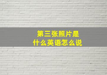 第三张照片是什么英语怎么说