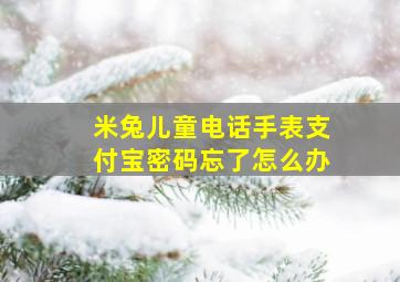 米兔儿童电话手表支付宝密码忘了怎么办