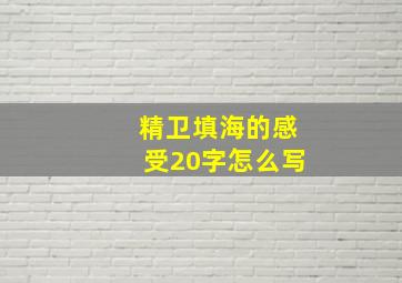 精卫填海的感受20字怎么写