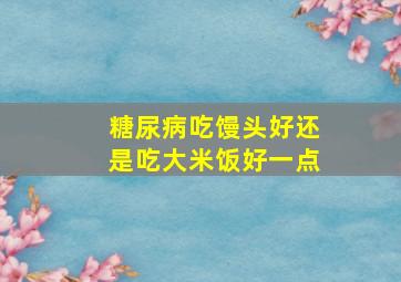 糖尿病吃馒头好还是吃大米饭好一点