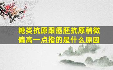 糖类抗原跟癌胚抗原稍微偏高一点指的是什么原因