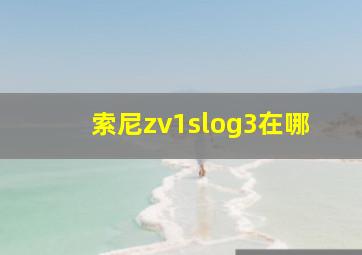 索尼zv1slog3在哪