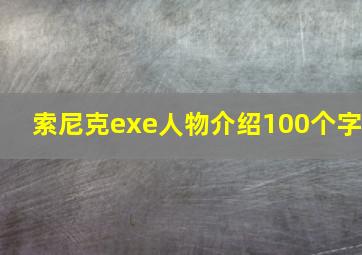 索尼克exe人物介绍100个字