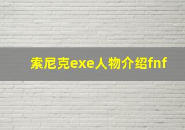 索尼克exe人物介绍fnf