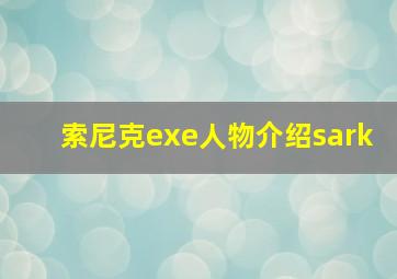 索尼克exe人物介绍sark