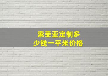 索菲亚定制多少钱一平米价格