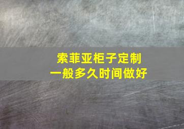 索菲亚柜子定制一般多久时间做好