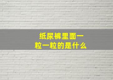 纸尿裤里面一粒一粒的是什么