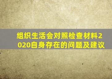 组织生活会对照检查材料2020自身存在的问题及建议