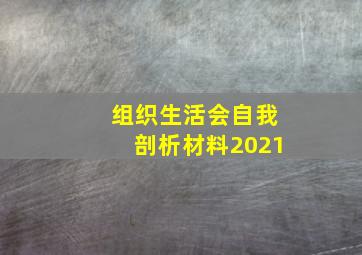 组织生活会自我剖析材料2021