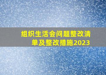 组织生活会问题整改清单及整改措施2023