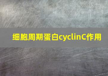 细胞周期蛋白cyclinC作用