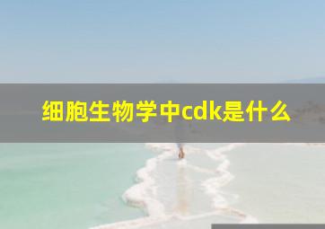 细胞生物学中cdk是什么