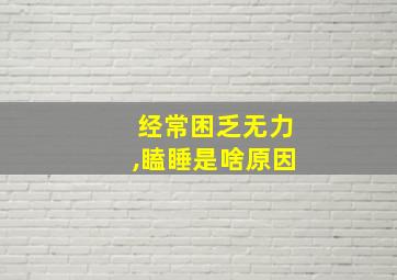 经常困乏无力,瞌睡是啥原因