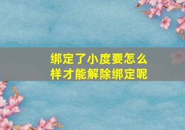 绑定了小度要怎么样才能解除绑定呢