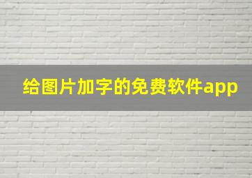 给图片加字的免费软件app