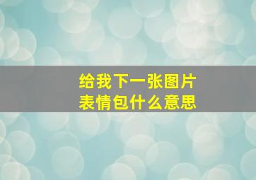 给我下一张图片表情包什么意思