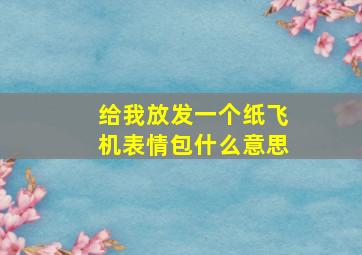 给我放发一个纸飞机表情包什么意思