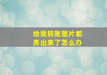 给我转账图片都弄出来了怎么办