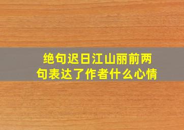 绝句迟日江山丽前两句表达了作者什么心情