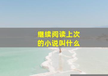 继续阅读上次的小说叫什么