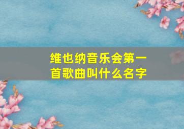 维也纳音乐会第一首歌曲叫什么名字