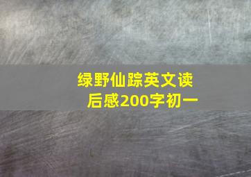 绿野仙踪英文读后感200字初一