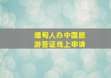 缅甸人办中国旅游签证线上申请