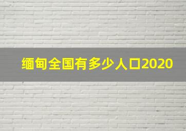 缅甸全国有多少人口2020