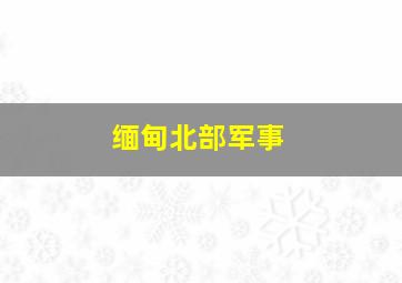 缅甸北部军事