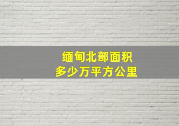 缅甸北部面积多少万平方公里