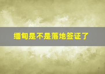 缅甸是不是落地签证了