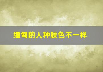 缅甸的人种肤色不一样