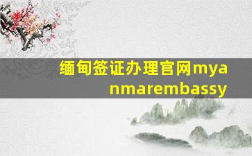 缅甸签证办理官网myanmarembassy