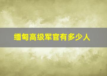 缅甸高级军官有多少人