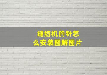 缝纫机的针怎么安装图解图片