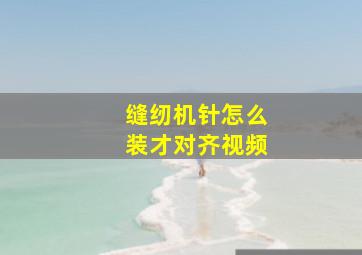 缝纫机针怎么装才对齐视频