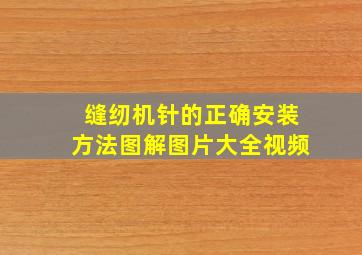 缝纫机针的正确安装方法图解图片大全视频