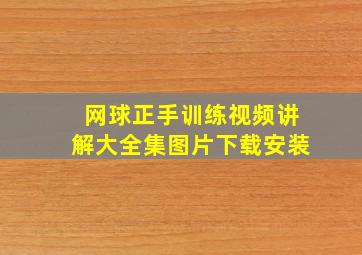 网球正手训练视频讲解大全集图片下载安装