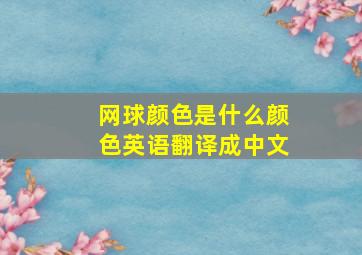 网球颜色是什么颜色英语翻译成中文